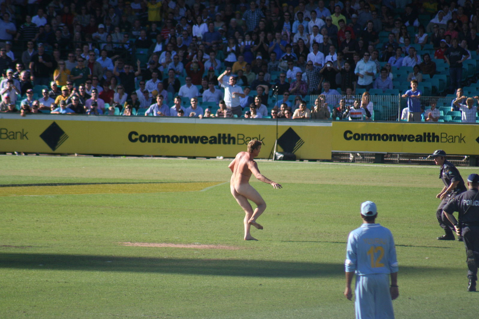 Streaker on a Cricket Ground