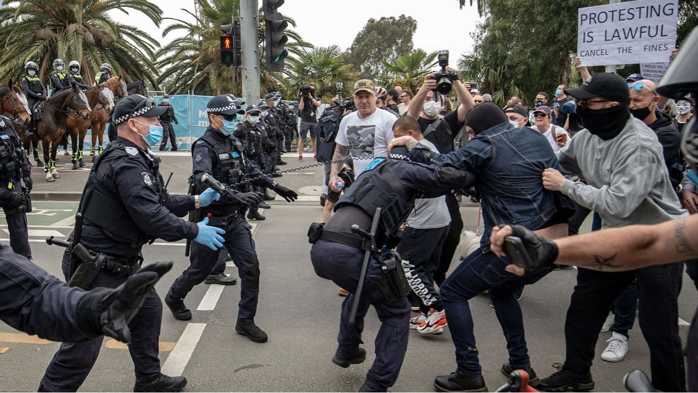 Assault police during public riot in NSW