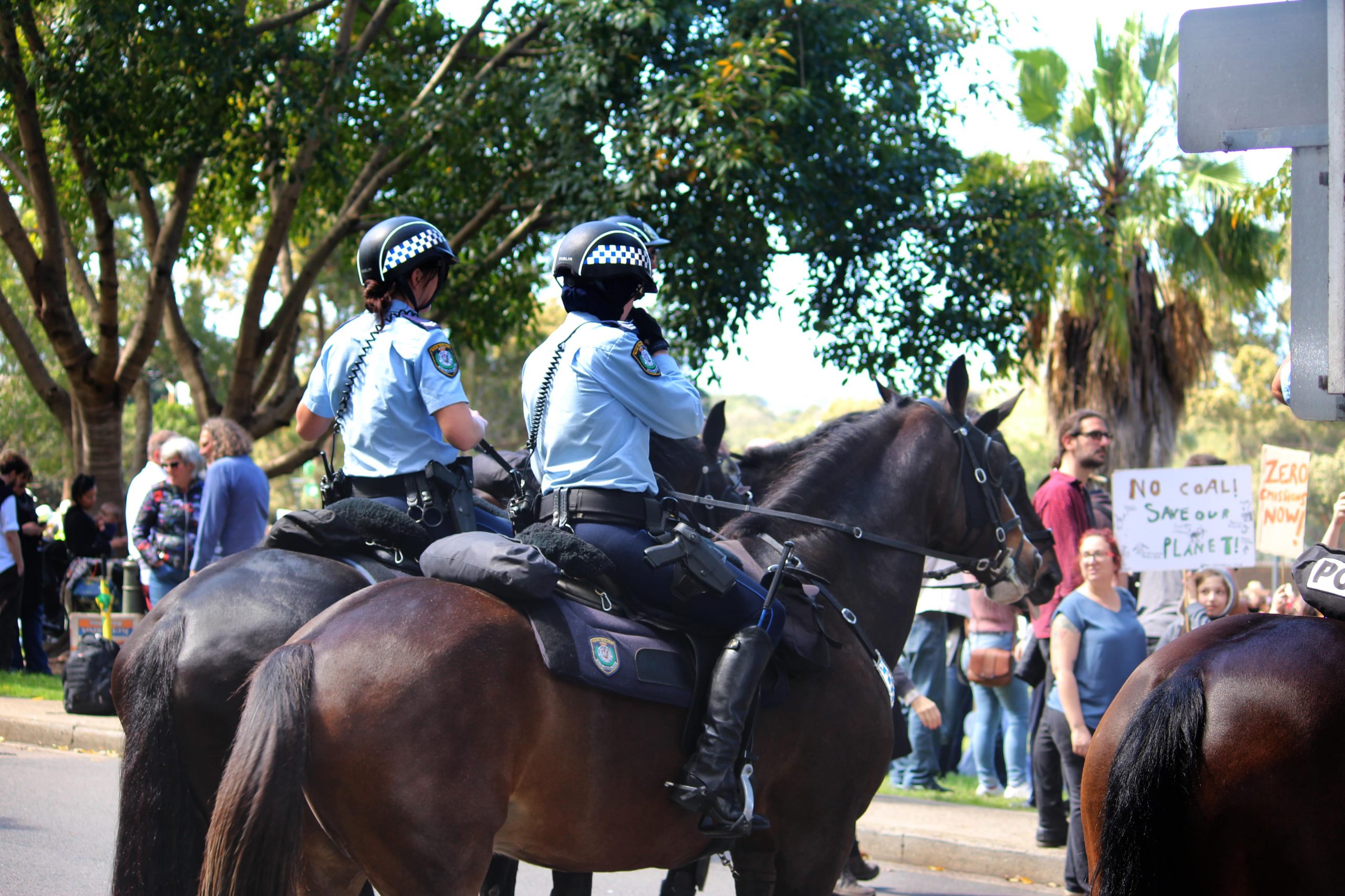 Protesting NSW Police move on direction